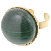 Bague fine réglable pour cabochon fond plat 20 mm - Acier inoxydable 304 Doré x1