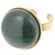 Bague fine réglable pour cabochon fond plat 20 mm - Acier inoxydable 304 Doré x1