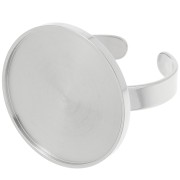 Bague fine réglable pour cabochon fond plat 20 mm - Acier inoxydable 304 x1|raw }}