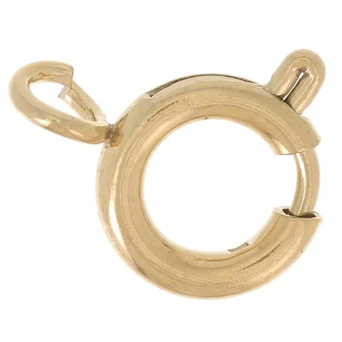 Fermoir à ressort 8 mm avec anneau ouvert - Acier inoxydable 316L Doré x1