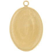 Pendentif ovale pour cabochon fond plat 25x18 mm - Acier inoxydable 304 Doré x1|raw }}