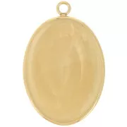 Pendentif ovale pour cabochon fond plat 25x18 mm - Acier inoxydable 304 Doré x1