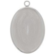 Pendentif ovale pour cabochon fond plat 25x18 mm - Acier inoxydable 304 x1|raw }}