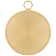 Pendentif rond pour cabochon fond plat 20 mm - Acier inoxydable 304 Doré x1|raw }}
