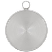 Pendentif rond pour cabochon fond plat 20 mm - Acier inoxydable 304 x1