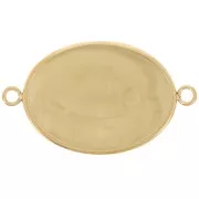 Intercalaire ovale pour cabochon fond plat 25x18 mm - Acier inoxydable 304 Doré x1