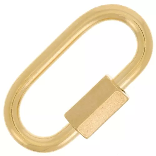 Fermoir ovale à visser 21x11 mm - Acier inoxydable 304 Doré x1