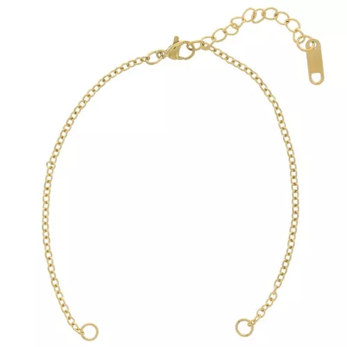 Bracelet 18 cm pour intercalaire - maille Forçat - Acier inoxydable 304 Doré x1