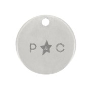 Breloques rondes personnalisées 6 mm avec logo - épaisseur 0.8 mm Argent 925 x100