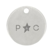 Breloques rondes personnalisées 8 mm avec logo - épaisseur 0.8 mm Argent 925 x100