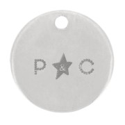 Breloques rondes personnalisées 10 mm avec logo - épaisseur 0.8 mm Argent 925 x100|raw }}