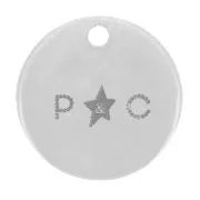 Breloques rondes personnalisées 10 mm avec logo - épaisseur 0.8 mm Argent 925 x100