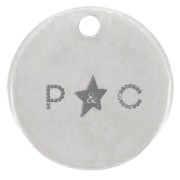 Breloques rondes personnalisées 12 mm avec logo - épaisseur 0.8 mm Argent 925 x100