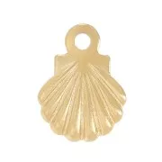 Mini breloques coquillage 7.5x6 mm - Acier inoxydable 304 Doré x10