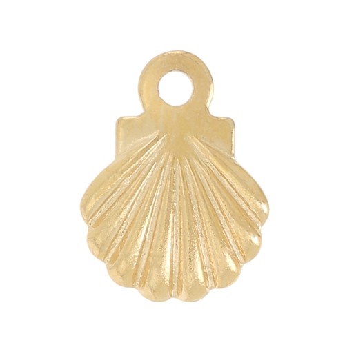 Mini breloques coquillage 7.5x6 mm - Acier inoxydable 304 Doré x10