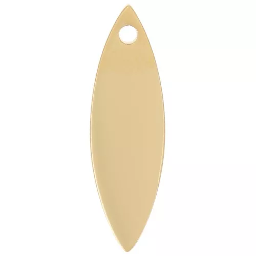 Breloque navette 16x5 mm - Acier inoxydable 316L Doré x1