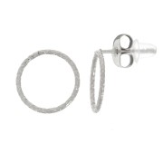 Boucles d'oreilles cercle évidé effet diamanté 10 mm - Acier inoxydable 304L x2
