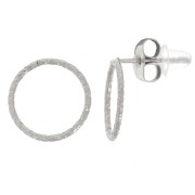 Boucles d'oreilles cercle évidé effet diamanté 12 mm - Acier inoxydable 304L x2