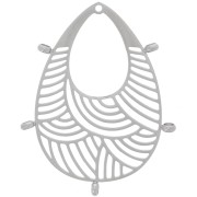 Pendentifs gouttes ajourés 32x25 mm - 5 anneaux fermés - Acier inoxydable 316L x2|raw }}