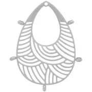Pendentifs gouttes ajourés 32x25 mm - 5 anneaux fermés - Acier inoxydable 316L x2