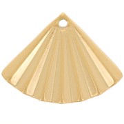 Breloque éventail effet plissé 15x20 mm - Acier inoxydable 304L Doré x1