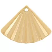 Breloque éventail effet plissé 15x20 mm - Acier inoxydable 304L Doré x1