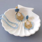 Pendentifs gouttes ajourés 32x25 mm - 5 anneaux fermés - Acier inox 316L Doré x2