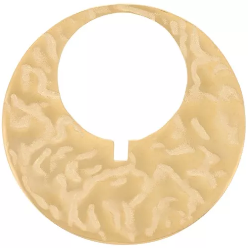 Pendentif cercle évidé martelé 30 mm - Acier inoxydable 316L Doré x1