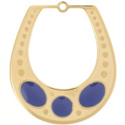 Pendentif design texturé 25x21 mm avec résine époxy - Acier inox 316L Doré - Bleu|raw }}