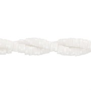 Perles rondelles Heishi en pâte polymère 4x1 mm - Multi Blanc x40cm