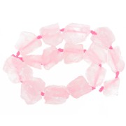Perle brute irrégulière 20 - 30 mm en pierre gemme - Quartz rose x1