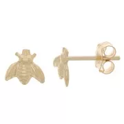 Boucles d'oreilles abeille 5x6 mm - Gold Filled (or laminé) x2