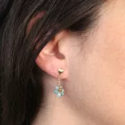 Clous d'oreilles coeur 7x5 mm avec anneau fermé - Gold Filled - or laminé x2