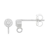 Clous d'oreilles 3.5 mm avec oxyde de zirconium - Argent 925 - Crystal x2|raw }}