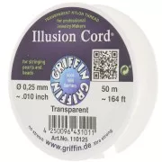 Fil nylon invisible 0.25 mm - illusion cord -  Griffin - Transparent x50m