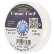 Fil nylon invisible 0.40 mm - illusion cord - Griffin - Transparent x50m
