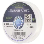 Fil nylon invisible 0.50 mm - illusion cord - Griffin - Transparent x50m