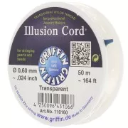 Fil nylon invisible 0.60 mm - illusion cord -  Griffin - Transparent x50m