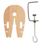 Cheville d'établi pré-découpée en bois 15x10 cm avec étau en acier x1|raw }}