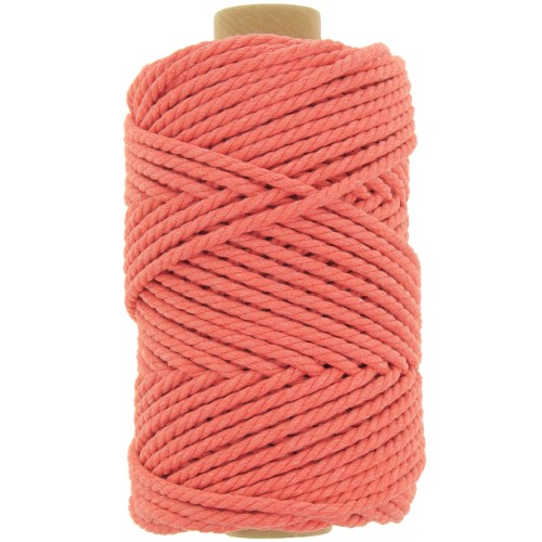 Bobine de cordon en coton pour macramé 3 mm - Orange x50m