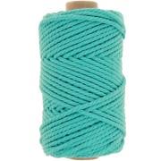 Bobine de cordon en coton pour macramé 3 mm - Emeraude x50m