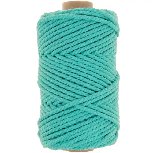Bobine de cordon en coton pour macramé 3 mm - Emeraude x50m
