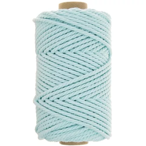 Bobine de cordon en coton pour macramé 3 mm - Celeste x50m