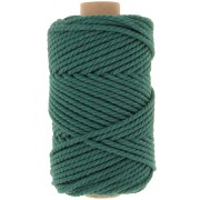 Bobine de cordon en coton pour macramé 3 mm - Vert bouteille x50m