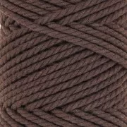 Bobine de cordon en coton pour macramé 3 mm - Chocolat x50m