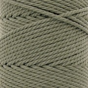 Bobine de cordon en coton pour macramé 3 mm - Vert mousse x100m