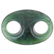 Maillon grain de café en acrylique 32x23 mm - Marbré Vert sapin x1|raw }}