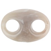 Maillon grain de café en acrylique 32x23 mm - Marbré Taupe x1