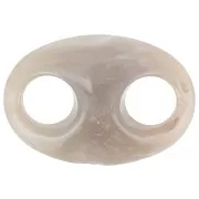 Maillon grain de café en acrylique 32x23 mm - Marbré Taupe x1