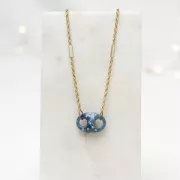 Maillon grain de café en acrylique 32x23 mm - Marbré Taupe x1